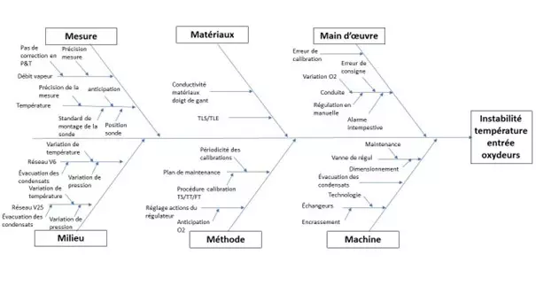 Diagramme Ishikawa de gestion de la qualité.